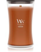 Woodwick Saffron Smoke dišeča sveča z lesenim stenjem 610 g