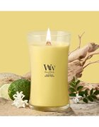 Woodwick Solar Orchid dišeča sveča z lesenim stenjem 610 g