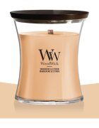 Woodwick Tangerine & Citron dišeča sveča z lesenim stenjem 275 g