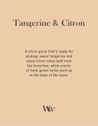 Woodwick Tangerine & Citron dišeča sveča z lesenim stenjem 275 g