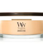 Woodwick Tangerine & Citron dišeča sveča z lesenim stenjem 453.6 g