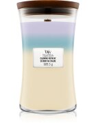 Woodwick Trilogy Calming Retreat dišeča sveča z lesenim stenjem 609.5 g