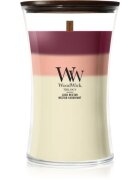 Woodwick Trilogy Lush Nectar dišeča sveča z lesenim stenjem 610 g