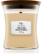 Woodwick Vanilla Bean dišeča sveča z lesenim stenjem 275 g