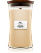 Woodwick Vanilla Bean dišeča sveča z lesenim stenjem 609.5 g