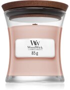Woodwick Vanilla & Sea Salt dišeča sveča z lesenim stenjem 85 g