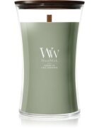 Woodwick Verdant Fig dišeča sveča z lesenim stenjem 610 g