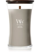 Woodwick Wood Smoke dišeča sveča z lesenim stenjem 610 g