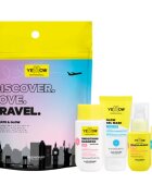 Yellow Professional Discover.Love.Travel. Set Potovalni set za lase 4 kos