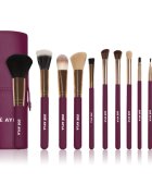 Zoë Ayla 12 Piece Makeup Brush Set Dark Plum set čopičev z etuijem