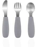 Zopa Silicone Children's Cutlery pribor za otroke 6 m+ Dove Grey 3 kos