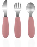Zopa Silicone Children's Cutlery pribor za otroke 6 m+ Old Pink 3 kos