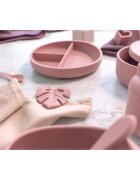 Zopa Silicone Divided Plate deljeni krožnik s priseskom Old Pink 1 kos