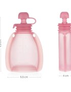Zopa Silicone Refillable Baby Food Pouch vrečka za hrano 0 m+ Transparent Pink 120 ml
