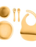 Zopa Silicone Set jedilni set za otroke Mustard Yellow