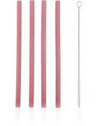 Zopa Silicone Straw silikonska slamica + krtača 6 m+ Old Pink 4 kos