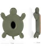 Zopa Silicone Wooden Teether Turtle grizalo 0 m+ Mustard Yellow 1 kos
