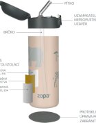 Zopa Thermo Bottle with Drinking Spout termovka s slamico Safari 1 kos