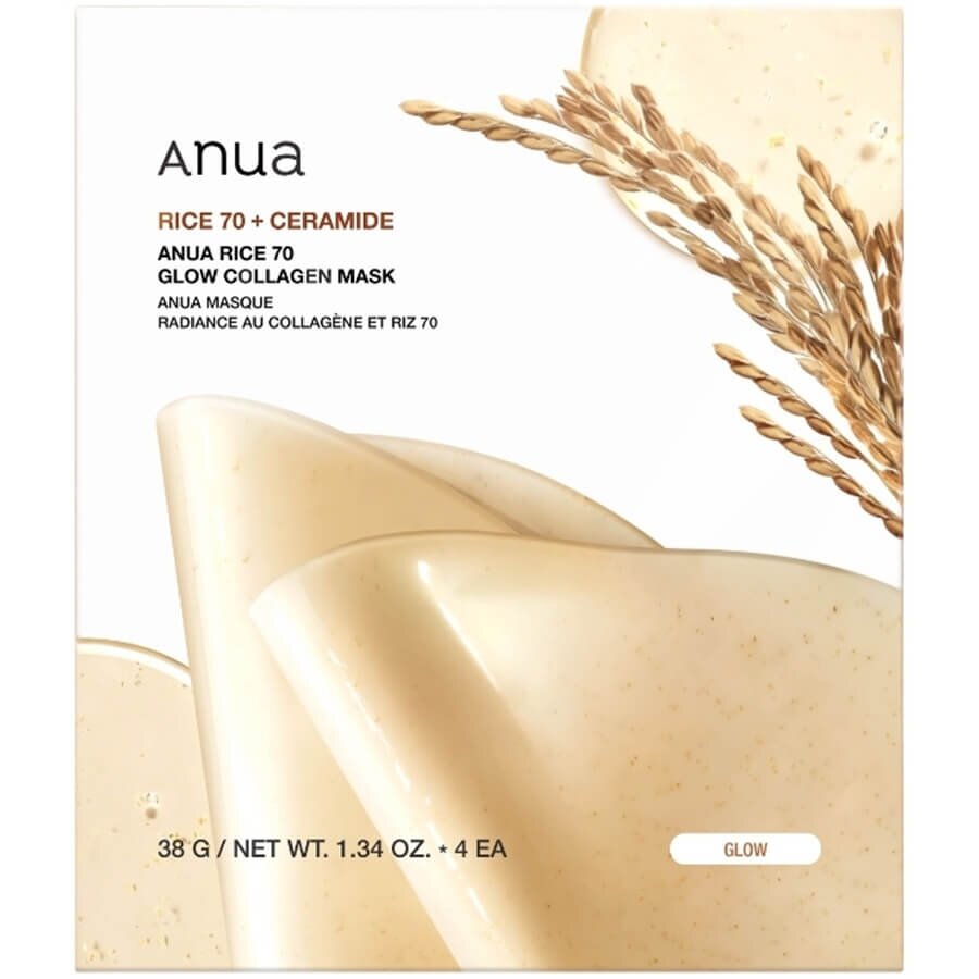 Anua Rice 70 Glow Collagen Mask Maska Za Nego Obraza 1 kos