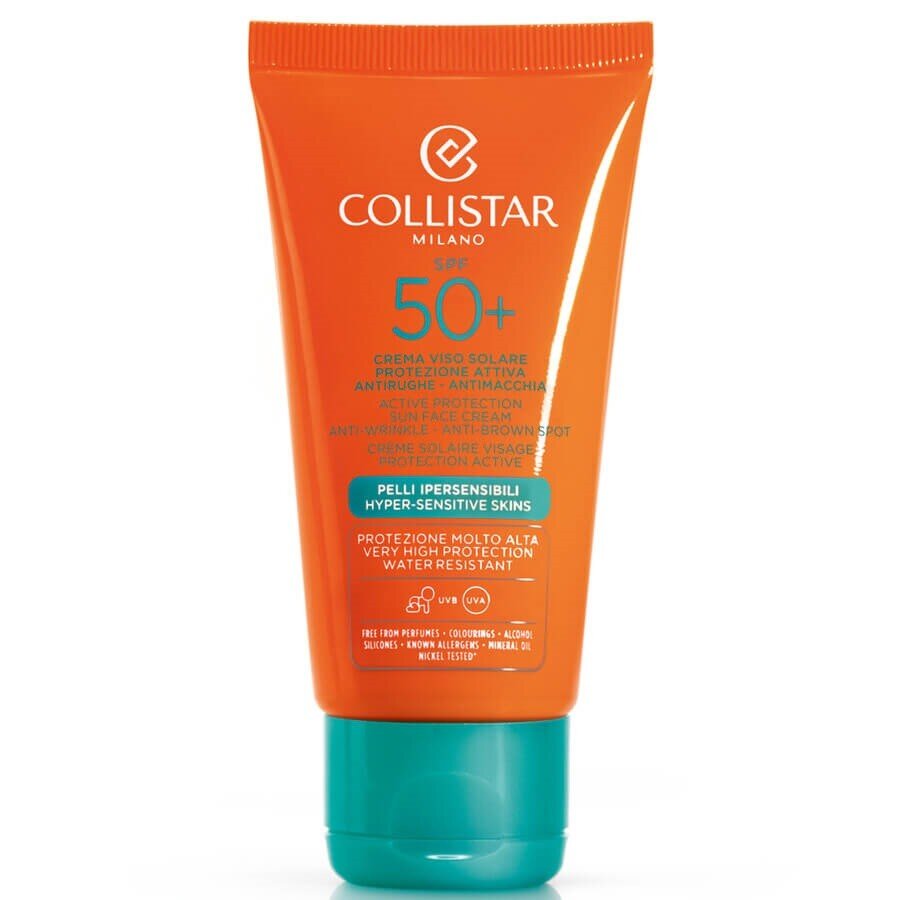 Collistar Sun Protection Face Cream SPF50+ Krema Za Obraz Zaščito Pred Soncem 50 ml