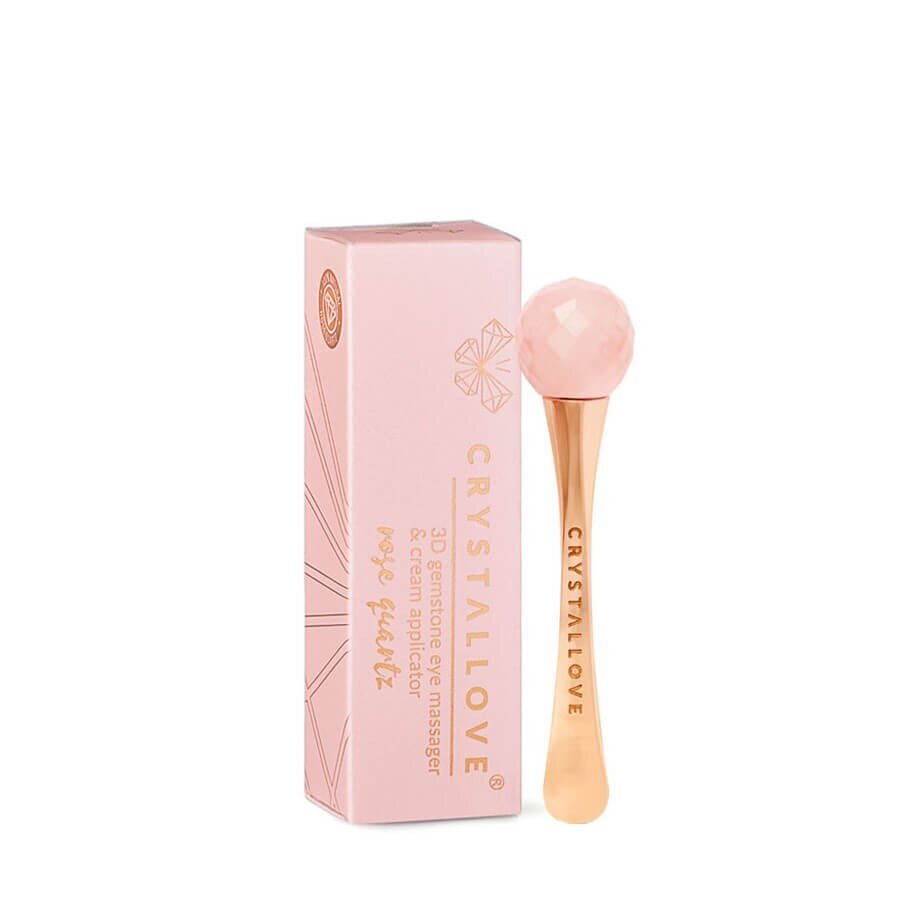 Crystallove 3D Rose Quartz Eye Massager Masažer Obraza 1 kos