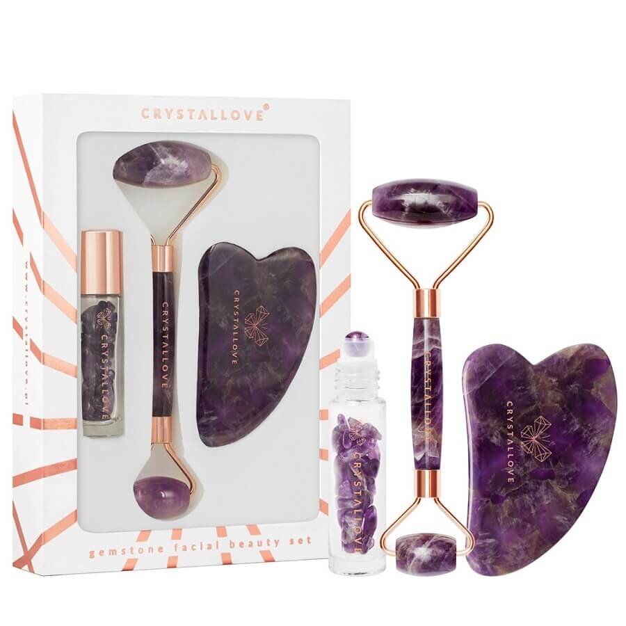 Crystallove Amethyst Roller And Gua Sha Set 1 kos