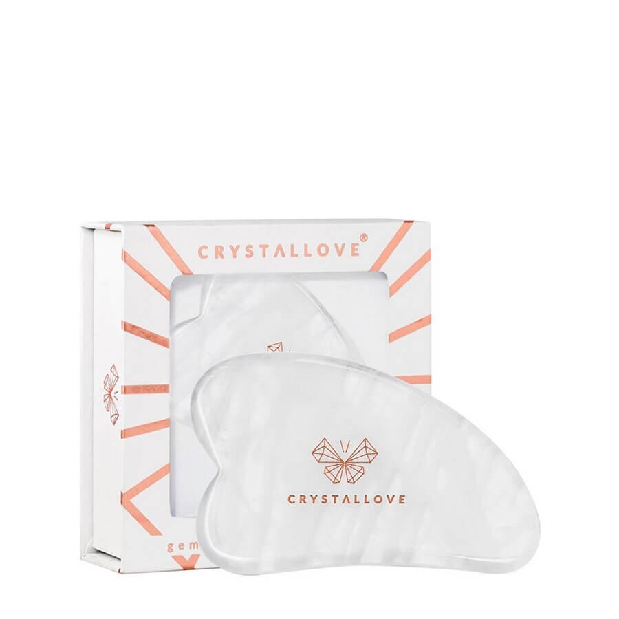 Crystallove Clear Quartz Gua Sha Masažer Obraza 1 kos