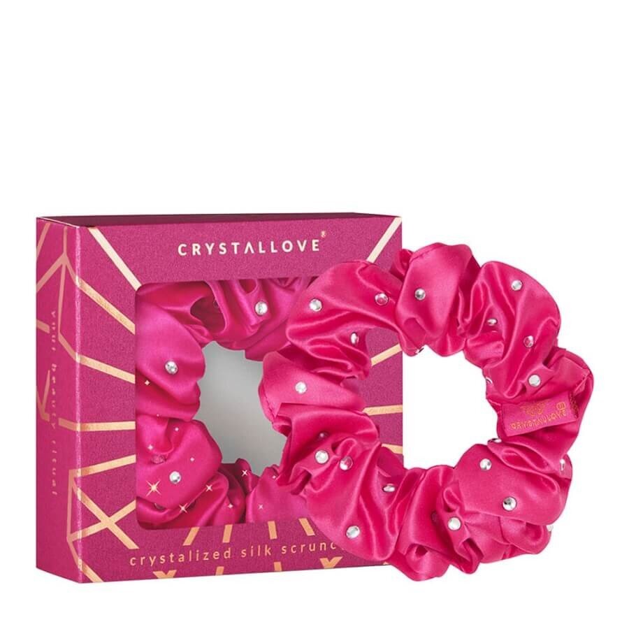 Crystallove Crystalized Silk Scrunchie Hot Pink Elastika Za Lase 1 kos