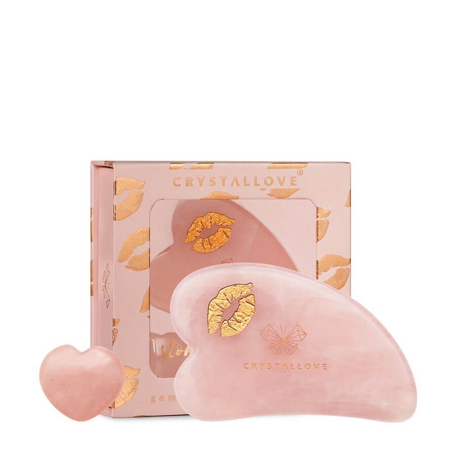 Crystallove Rose Quartz Gua Sha Selflove Set 1 kos