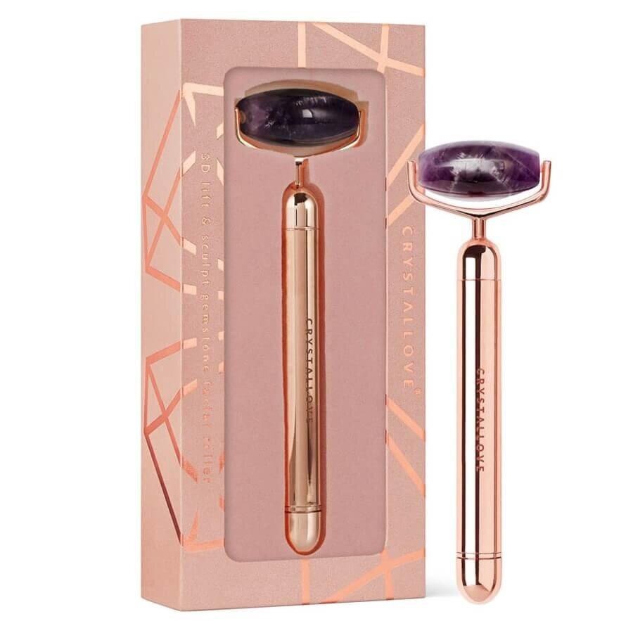 Crystallove Vibrating Amethyst Roller Masažer Obraza 1 kos