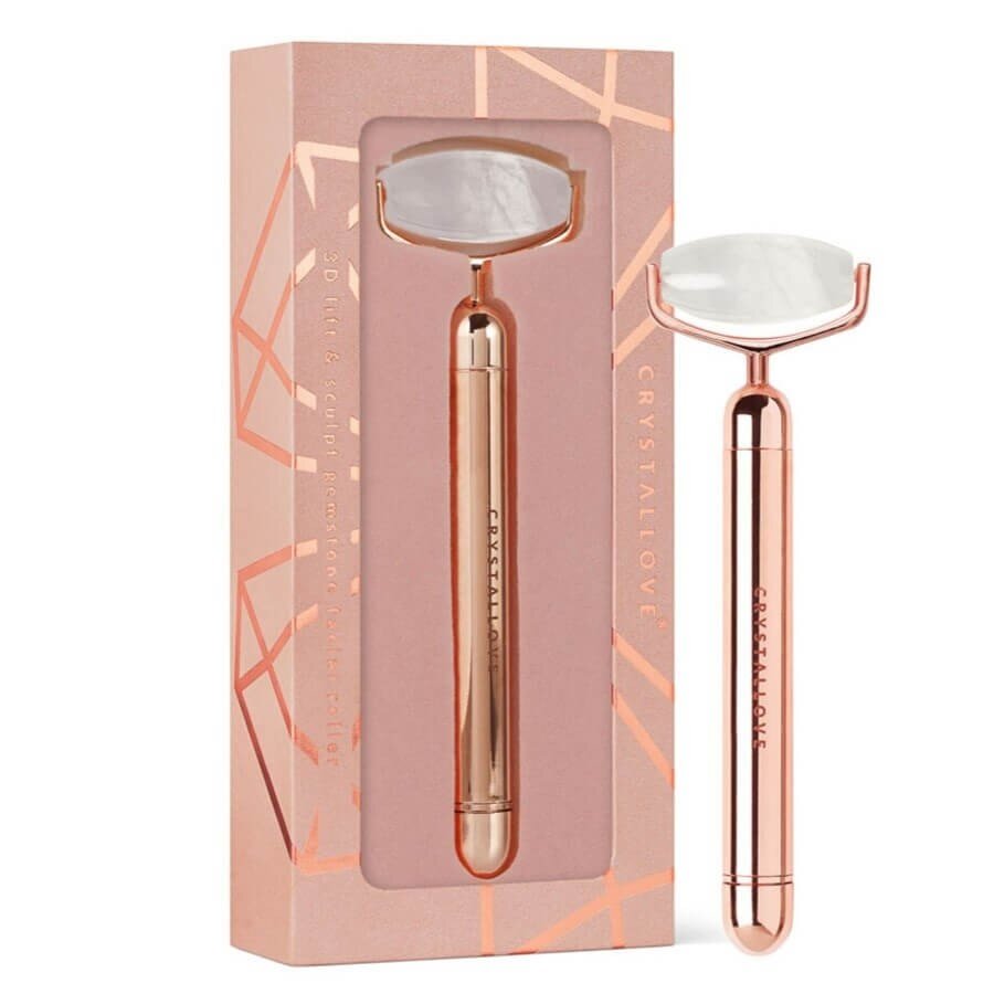 Crystallove Vibrating Clear Quartz Roller Masažer Obraza 1 kos