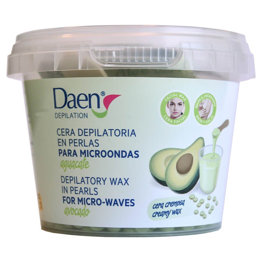 Daen Hot Waxes Creamy Pearl Wax Microwave Avocado Vosek Za Odstranjevanje Dlak Iz Obraza 100 g