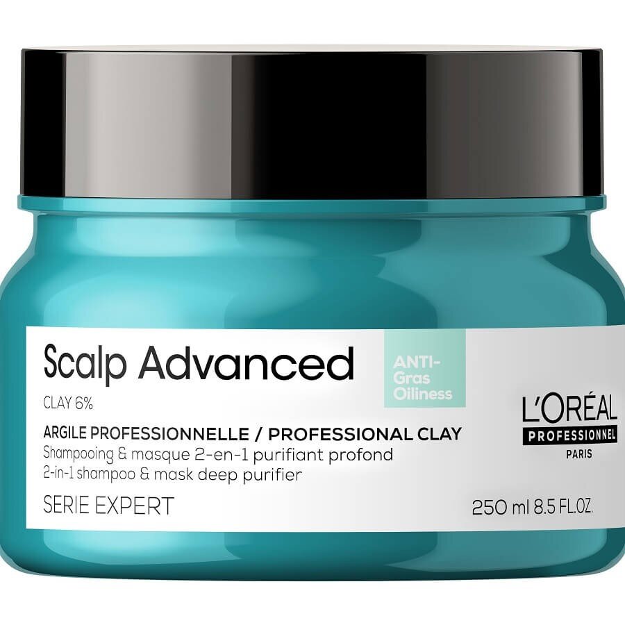 L'Oreal Professionnel Paris Anti-Oiliness 2-In-1 Deep Purififier Clay Maska Za Lase 250 ml