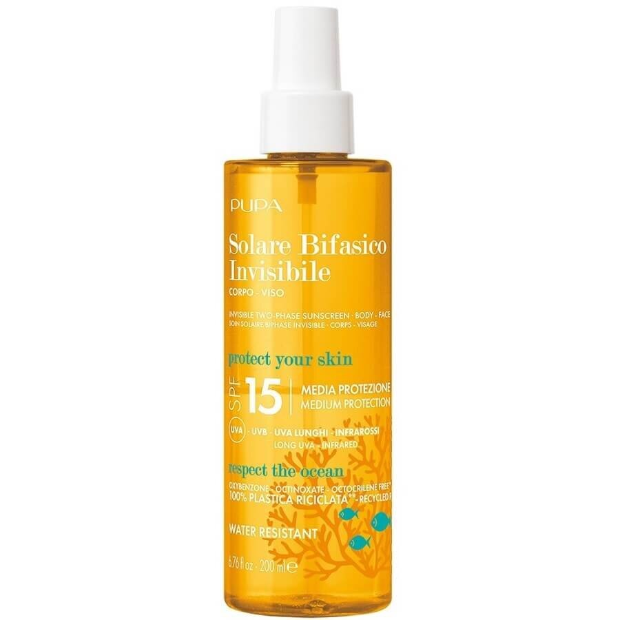 Pupa Invisible Two-Phase Sunscreen SPF 15 Krema Za Zaščito Pred Soncem 200 ml