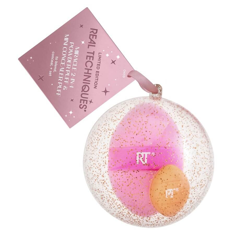 Real Techniques Seti Miracle 2-in-1 Powder Puff & Mini Concealer Set 1 kos