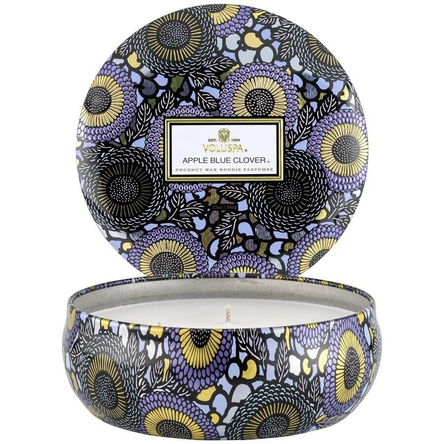 VOLUSPA Apple Blue Clover 3 Wick Tin Candle Dišeča Sveča 340 g