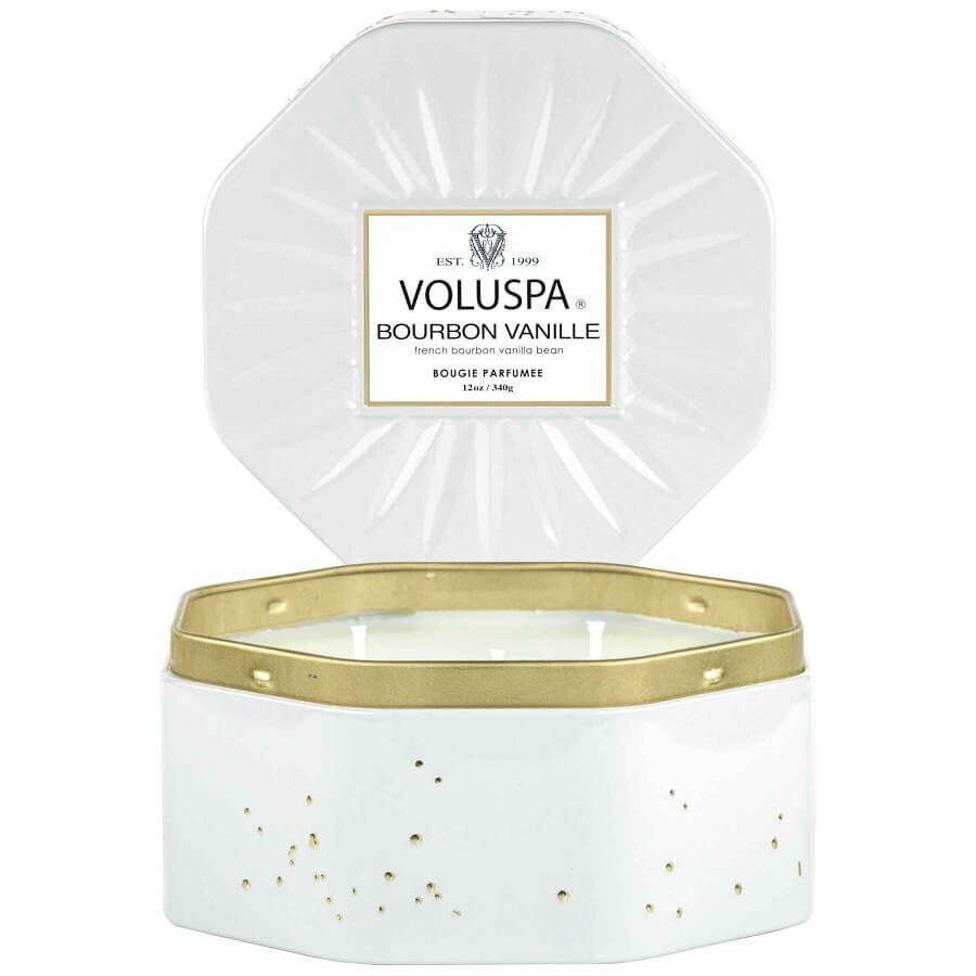 VOLUSPA Bourbon Vanille Octagon Tin Dišeča Sveča 340 g