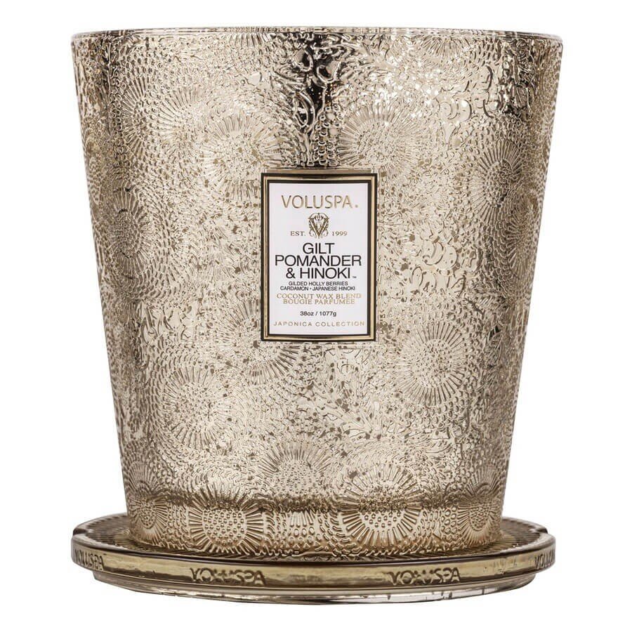 VOLUSPA Gilt Pomander & Hinoki 3 Wick Hearth Candle Dišeča Sveča 1077 g