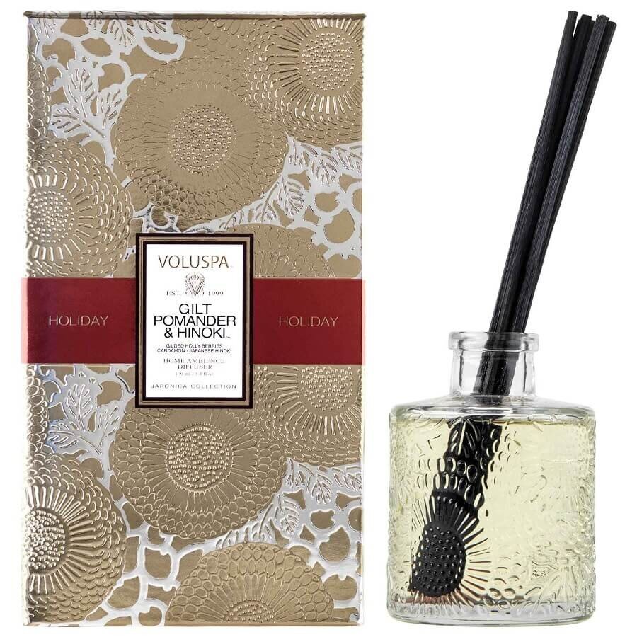 VOLUSPA Gilt Pomander & Hinoki Reed Diffuser Dišeča Sveča 100 ml