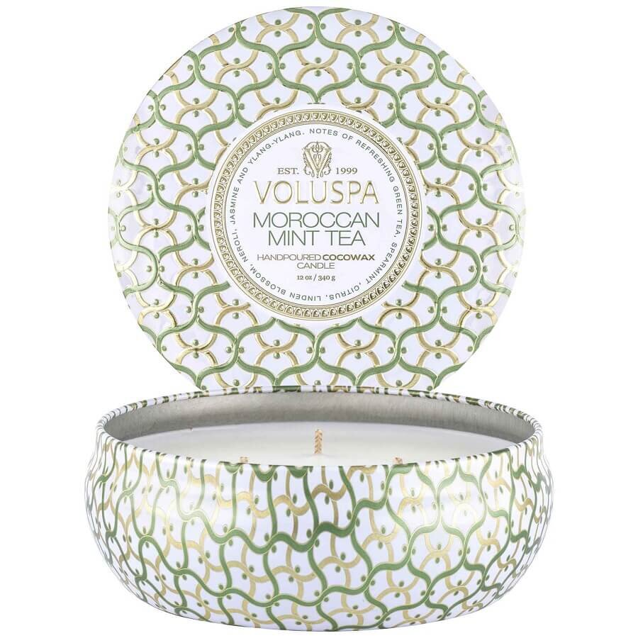 VOLUSPA Moroccan Mint Tea 3 Wick Tin Candle Dišeča Sveča 340 g