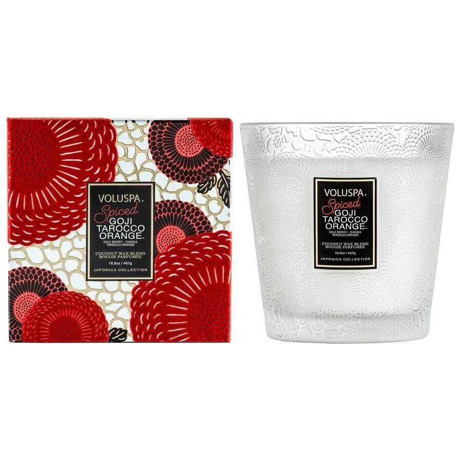 VOLUSPA Spiced Goji Tarocco Orange Holiday 2 Wick Hear Dišeča Sveča 467 g