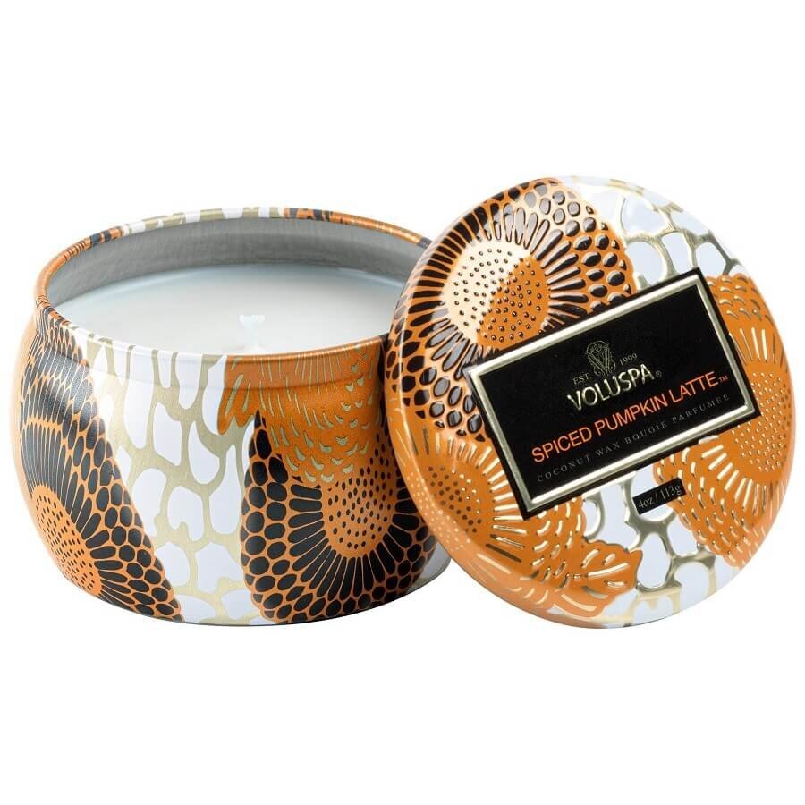 VOLUSPA Spiced Pumpkin Latte Mini Tin Candle Dišeča Sveča 113 g