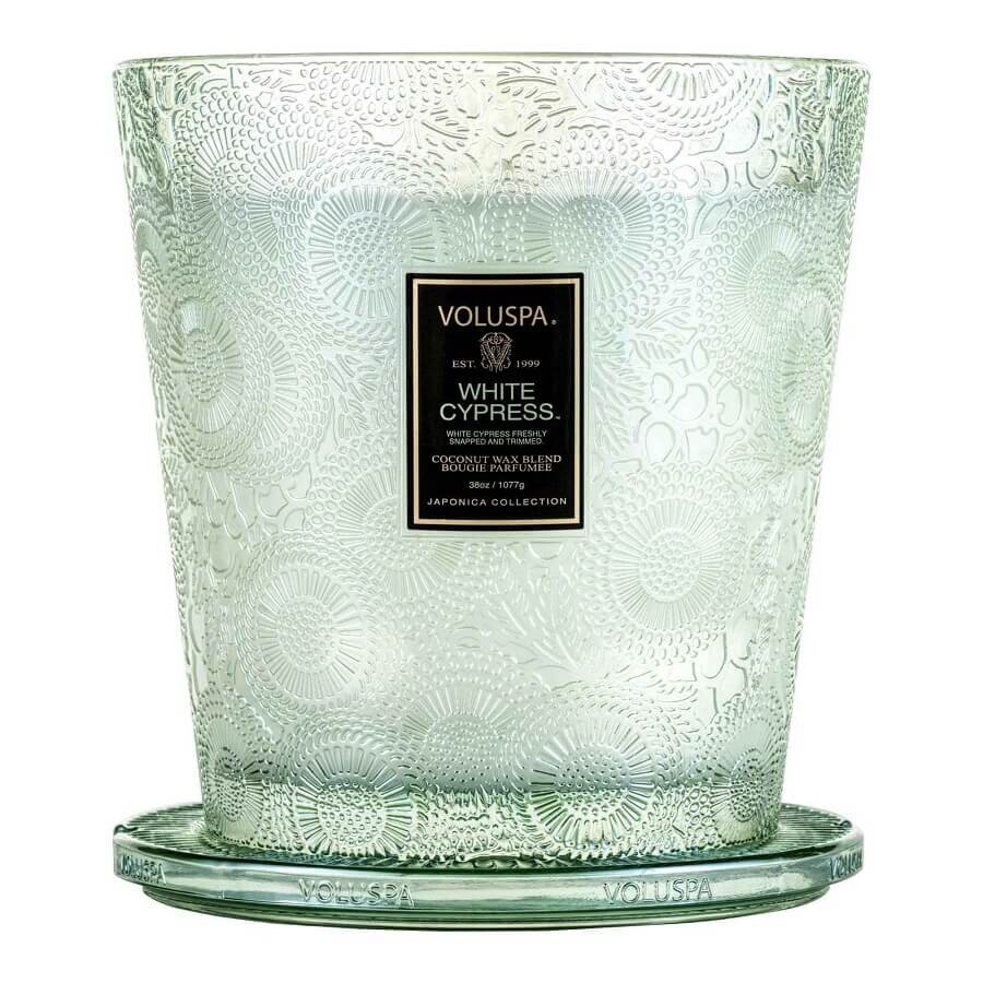 VOLUSPA White Cypress 3 Wick Hearth Candle Dišeča Sveča 1077 g