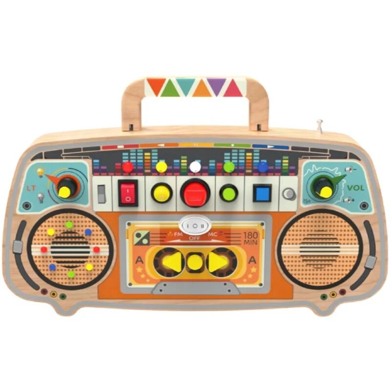 2Kids Toys Activity Board Wooden FM Radio aktivnostna igrača 12m+ 1 kos