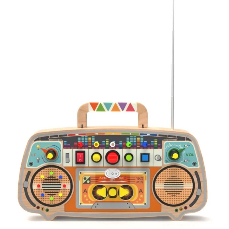 2Kids Toys Activity Board Wooden FM Radio aktivnostna igrača 12m+ 1 kos
