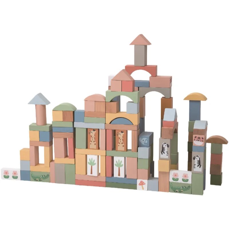 2Kids Toys Safari Animal Blocks aktivnostna igrača iz lesa 12m+ 120 kos