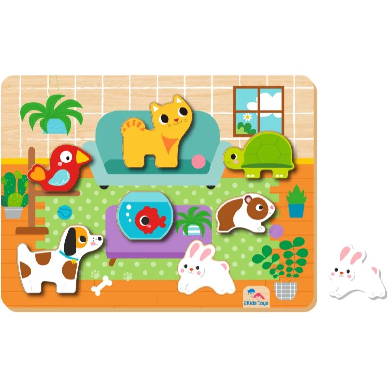 2Kids Toys Shape Puzzles aktivnostna vstavljanka Pets 12 m+ 8 kos