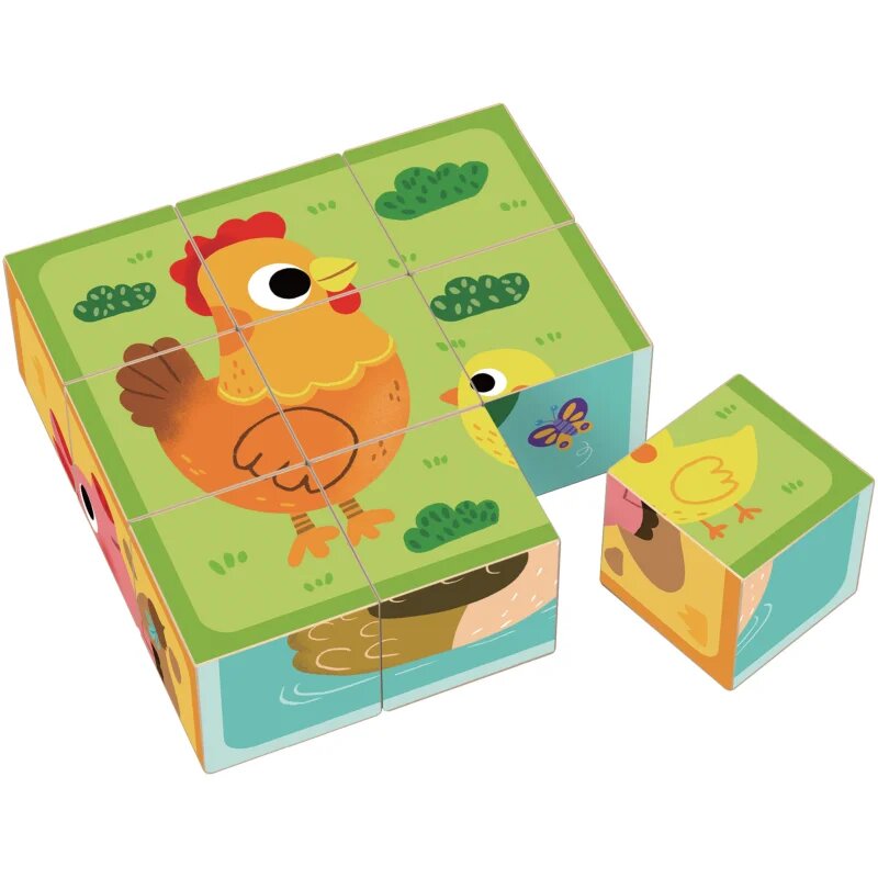 2Kids Toys Wooden Blocks Farm kocke iz lesa 12 m+ 9 kos