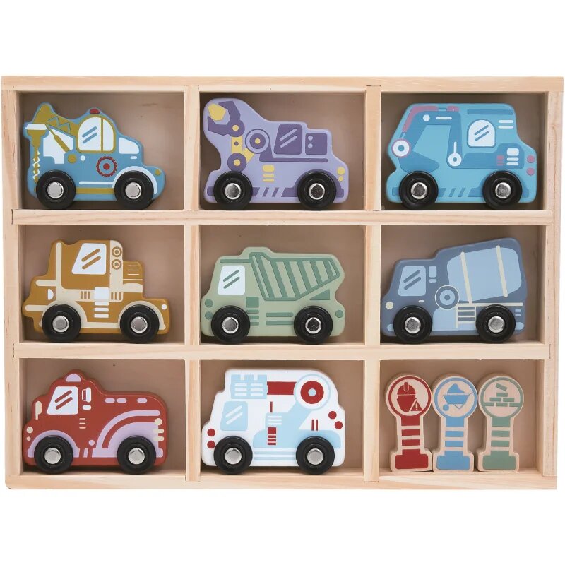 2Kids Toys Wooden Car Set komplet igrač 2y+ 12 kos