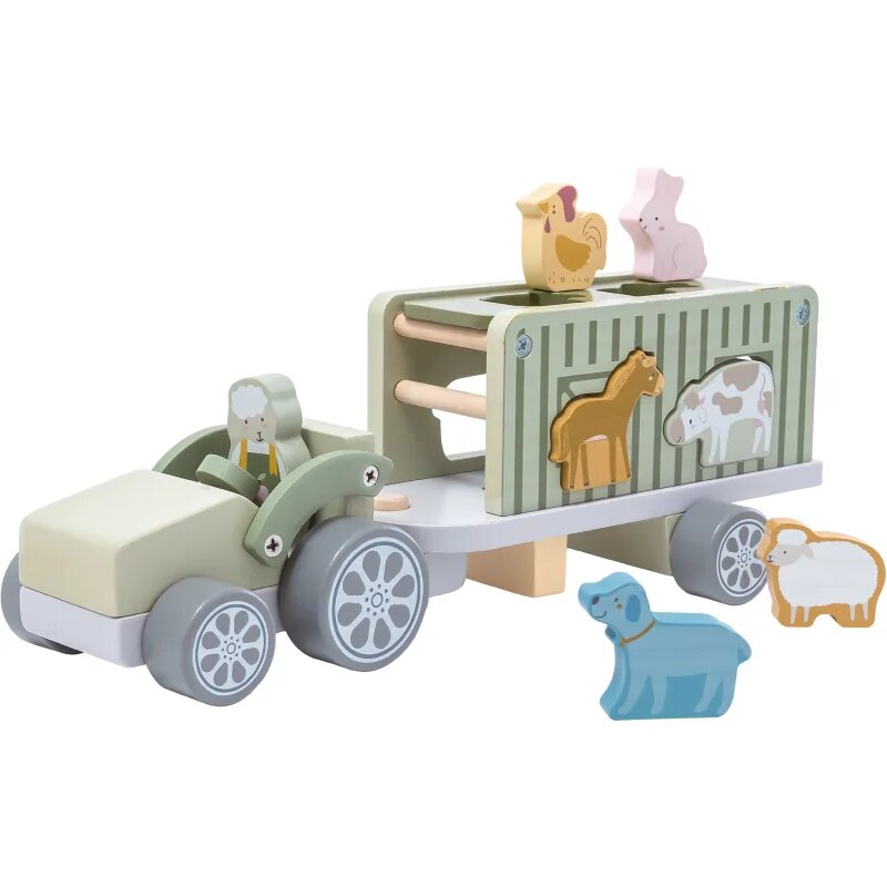 2Kids Toys Wooden Car with Animals komplet igrač iz lesa 2y+ 10 kos